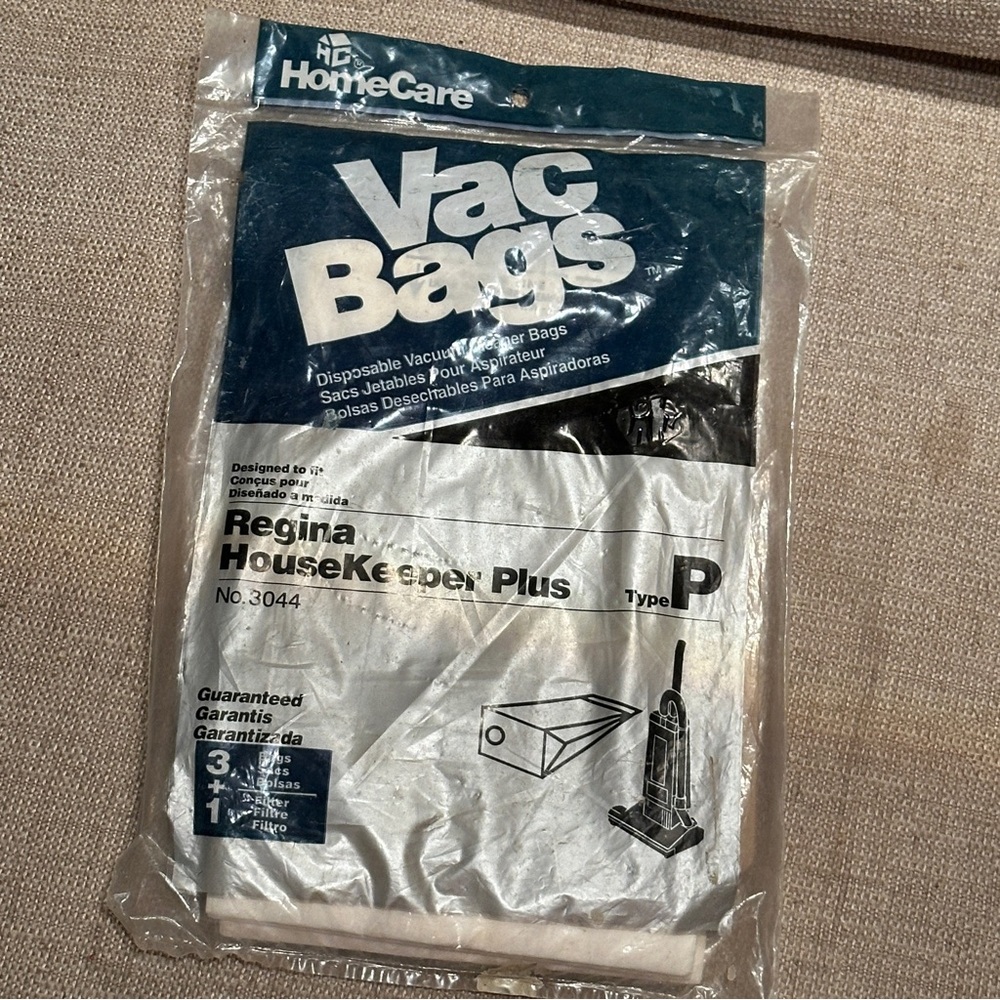 Home‎ Care Vacuum Bag Regina House Keeper Plus Type P - No.44, 2 Bags & 1 Flr.